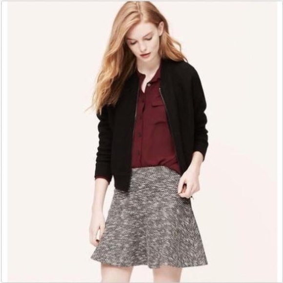 LOFT Dresses & Skirts - Ann Taylor Loft Tweed Flare Skirt  XXL  Black